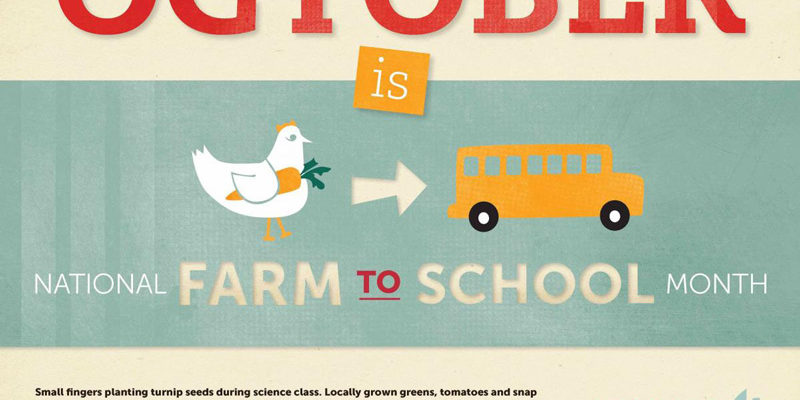 Poster advertising October as 'National Farm to School Month'